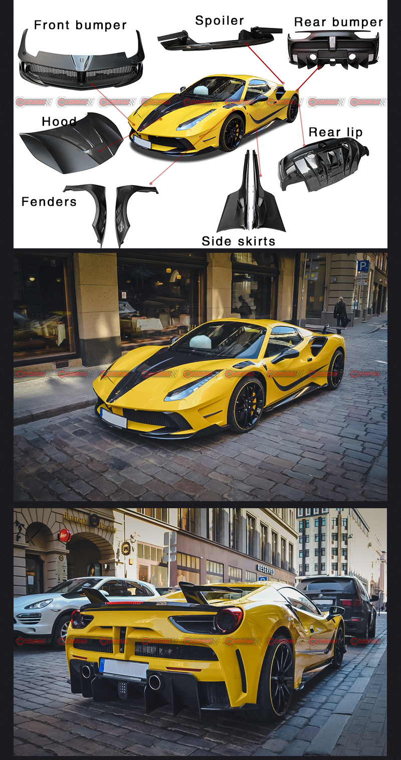 طقم هيكل فيراري 488 جي تي بي مانسوري