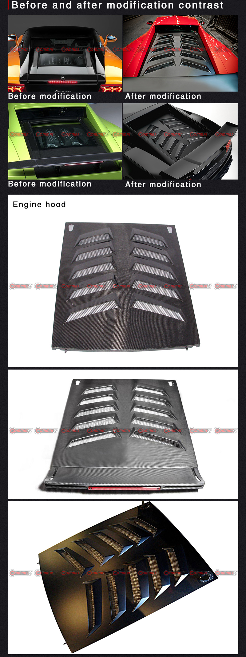 غطاء صندوق السيارة الخلفي من طراز لامبورجيني جالاردو