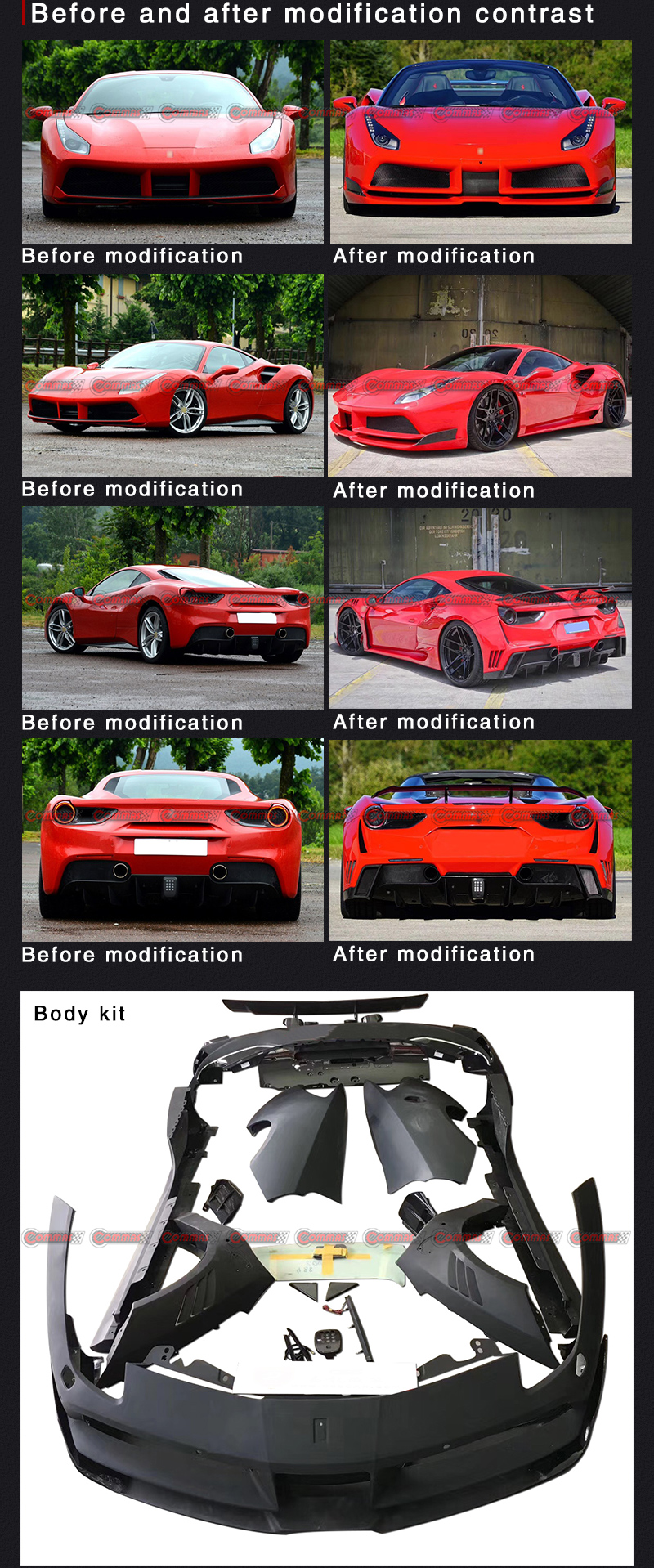 طقم هيكل فيراري 488 نوفيتيك