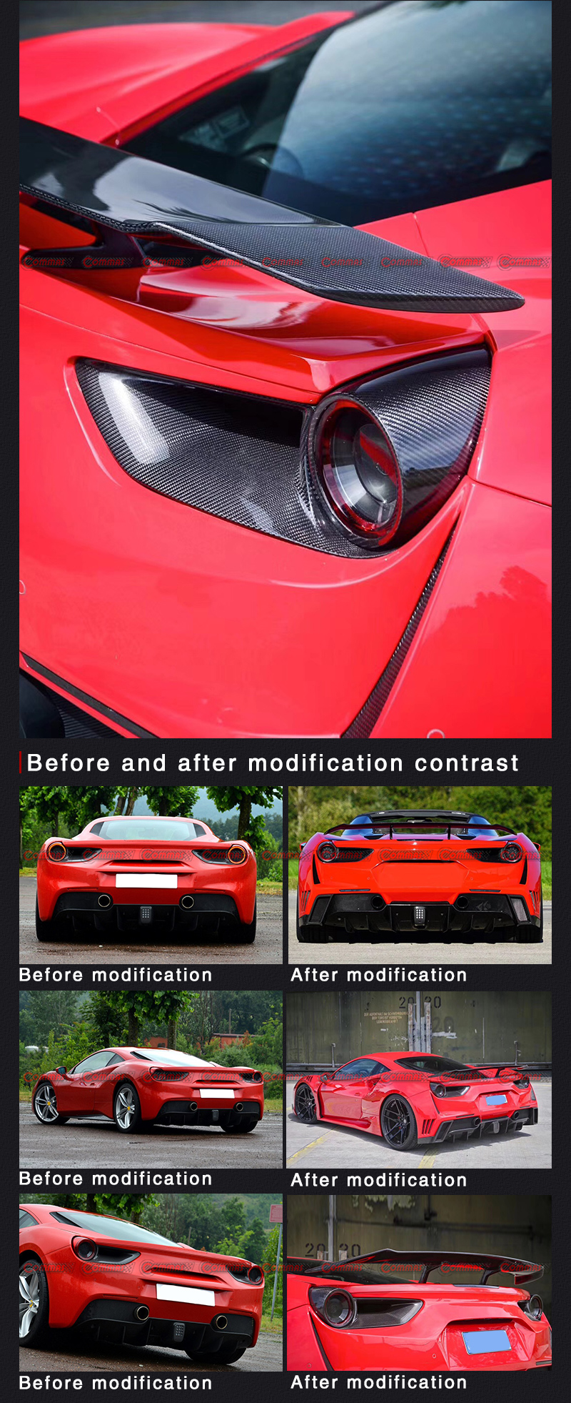 فيراري 488 نوفيتيك روس الجناح الخلفي