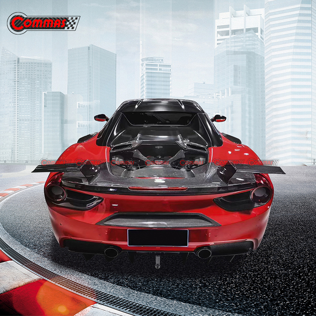 جناح سبويلر خلفي من ألياف الكربون بتصميم منصوري لسيارة فيراري 488