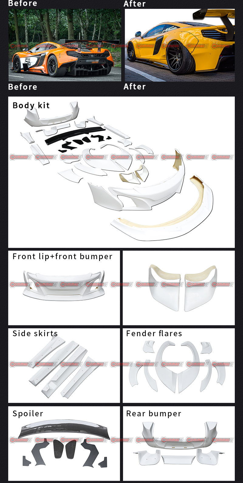 طقم هيكل رطل ماكلارين 650s