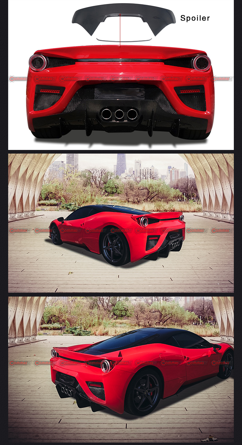 فيراري 458 أشرعة سوداء الجناح الخلفي