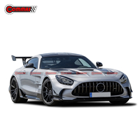 طقم هيكل نصف من ألياف الكربون بتصميم سلسلة سوداء لسيارة مرسيدس بنز AMG GT GTR