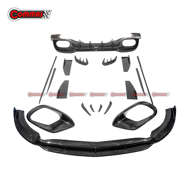 طقم هيكل من ألياف الكربون بنمط الفواصل لسيارة مرسيدس بنز CLA W118 CLA35AMG